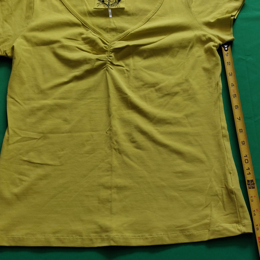Point Zero Green Ruched Cap Sleeve T-Shirt